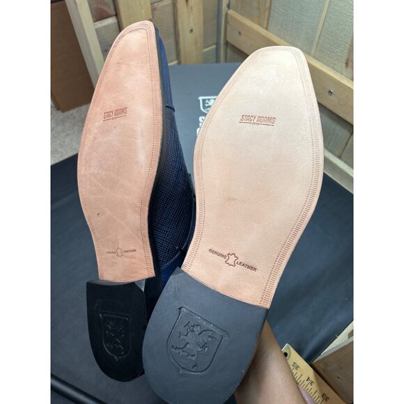 Stacy Adams Mens 14M Dark Blue Cap Toe Oxford Shoes With Memory Foam - Picture 8 of 9